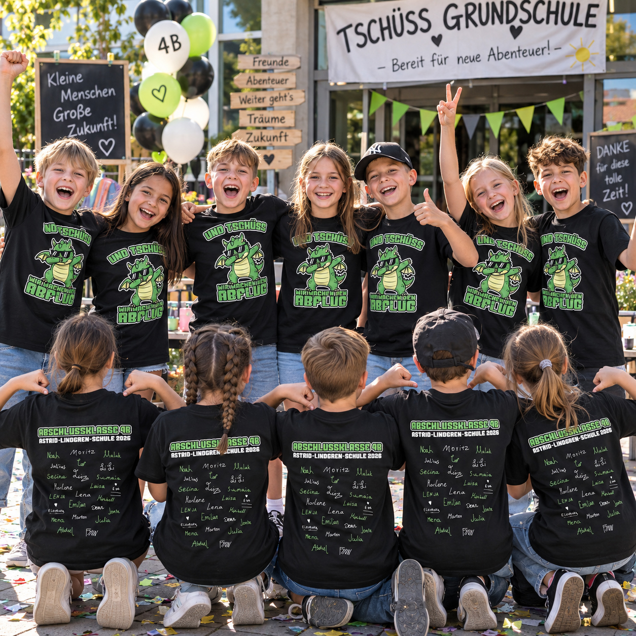 Abschluss-Shirts für eine Schulklasse