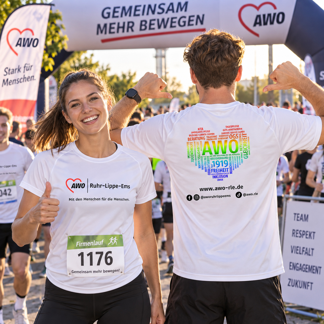 Firmenlauf-Shirts für die AWO